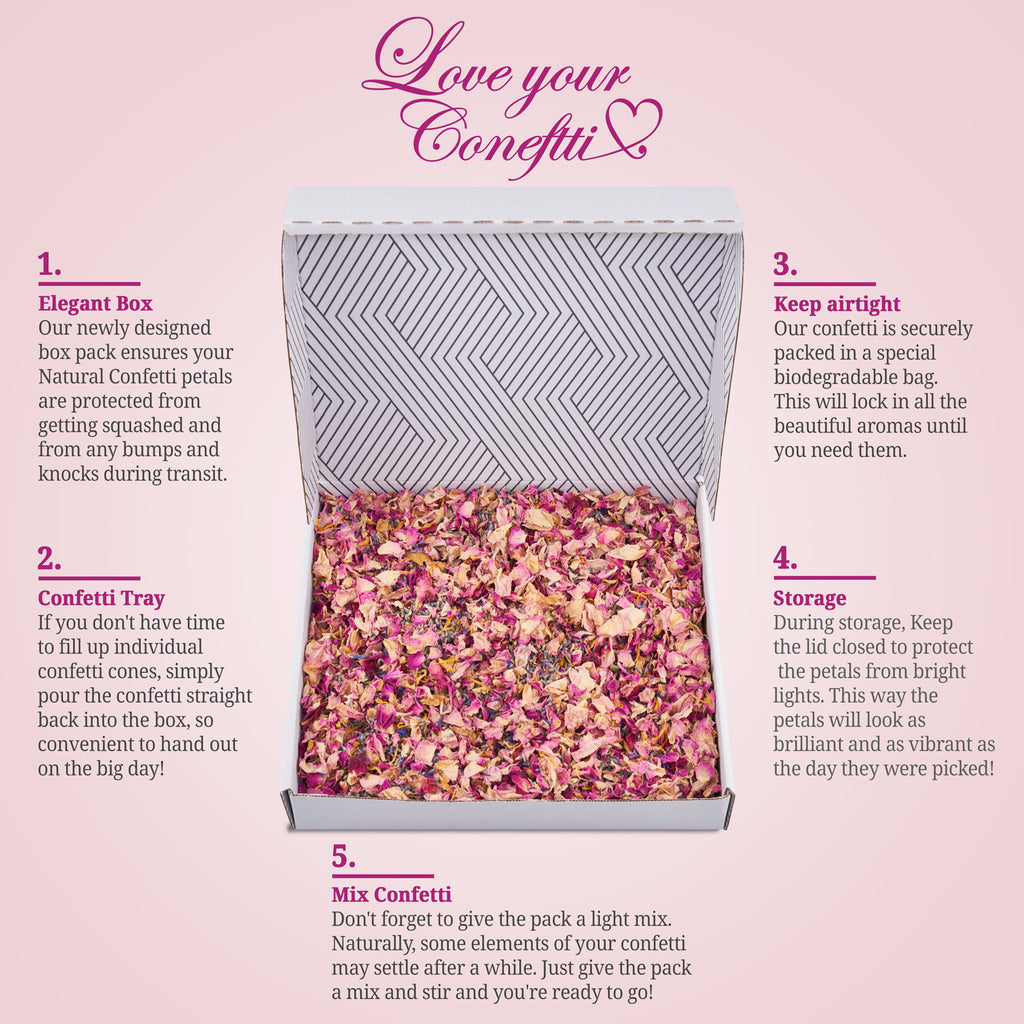 Natural Biodegradable Wedding Confetti - 1 Litre Pink