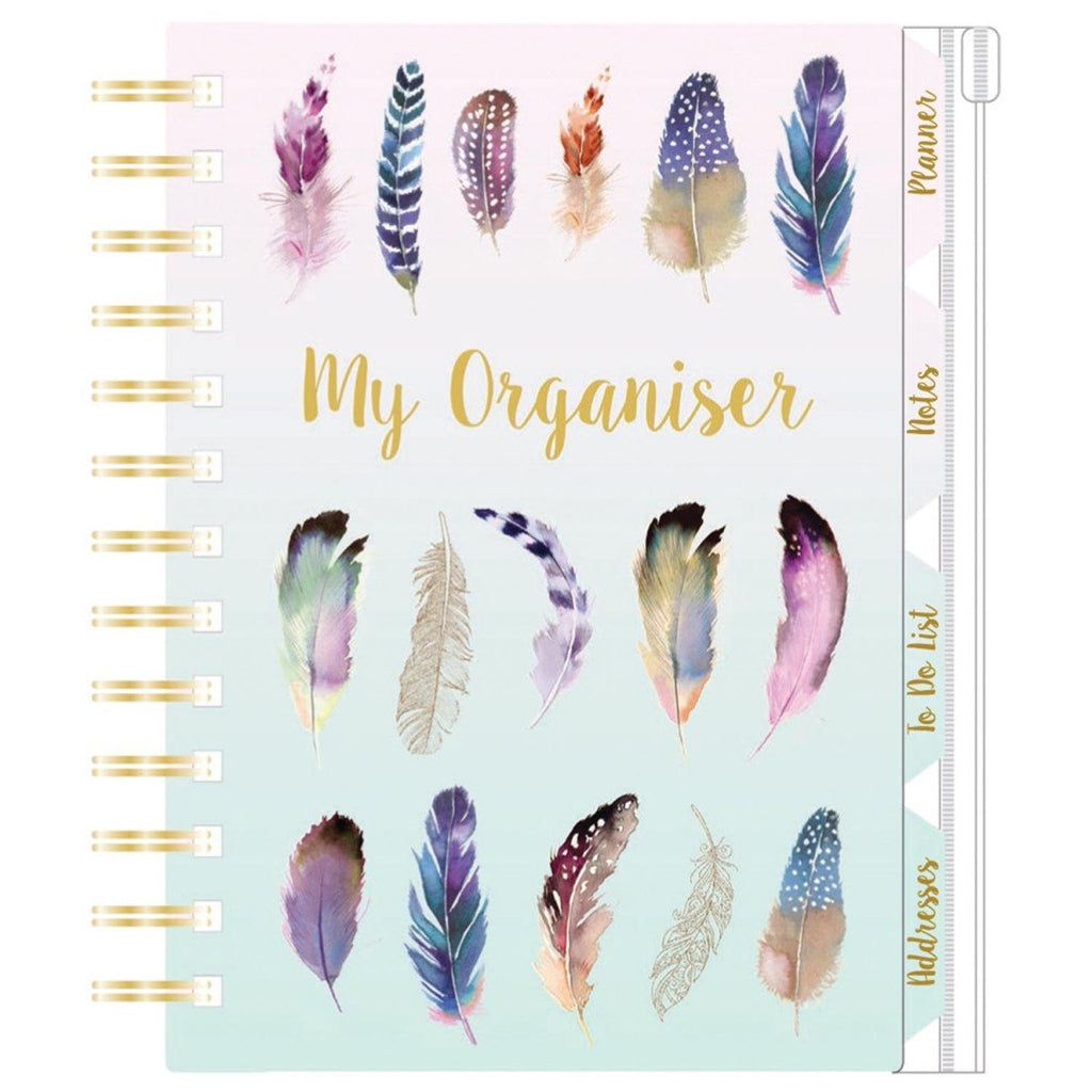 Feathers Weekly Planner Index Organiser, Address Book, To-Do Lists & Notes