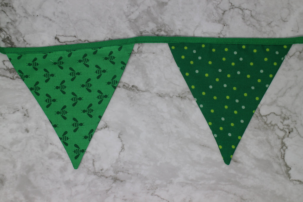 Double Sided Spots & Bees Fabric Bunting