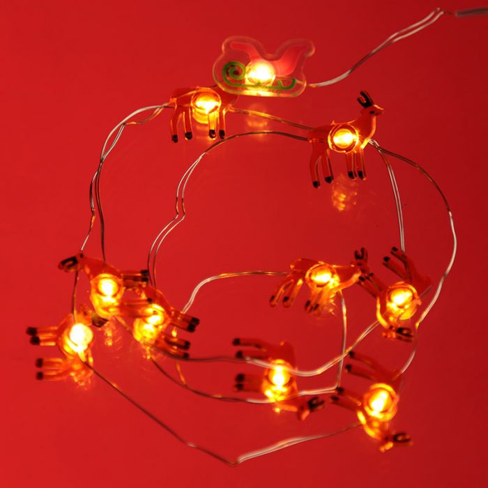 Reindeer and Santas Sleigh LED Fairy Light String