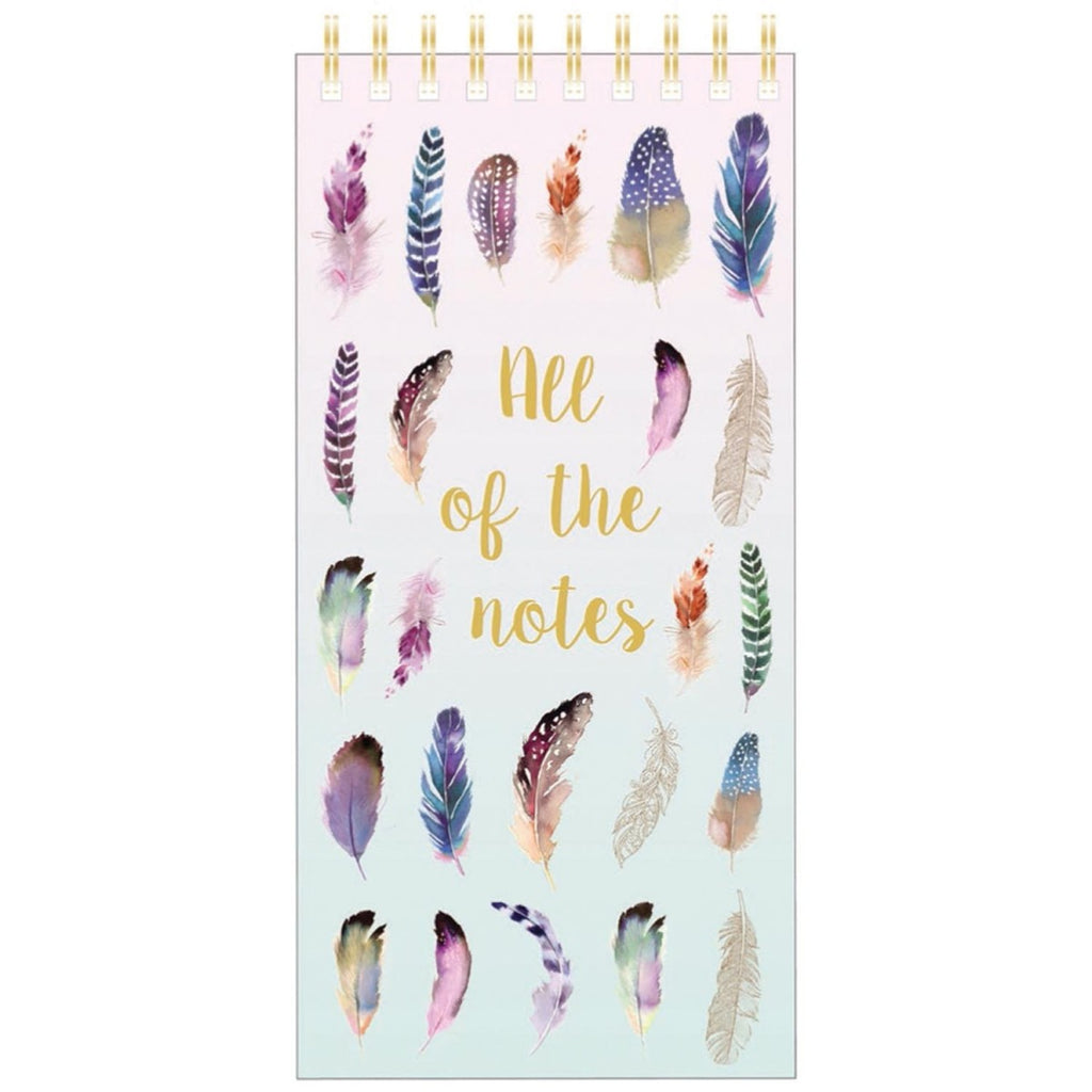 Feathers Tall Wiro Notes & Lists Writing Pad