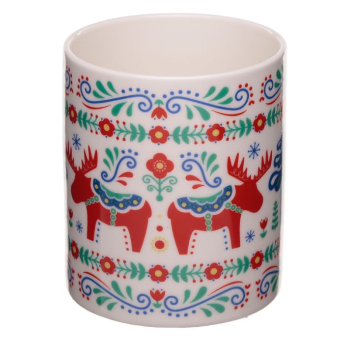 Scandi Design Christmas Moose Bone China Mug