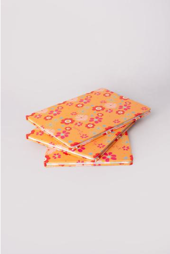Bunny B Hardback Notebook Orange Flowers